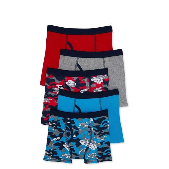 Wonder Nation Boys Cotton Boxer Brief Underwear, 5-Pack, Size XL(14-16) - Picture 1 of 10